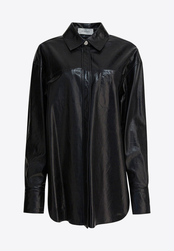 Max Mara Borel Relaxed-Fit Leather Shirt Black 2522446022BOREL002_356d1ac2-e71a-499d-9c9d-c252f3587b80