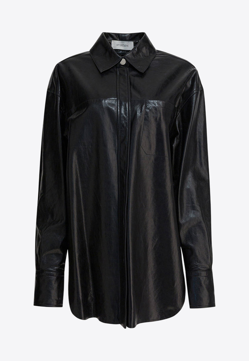 Max Mara Borel Relaxed-Fit Leather Shirt Black 2522446022BOREL002_356d1ac2-e71a-499d-9c9d-c252f3587b80