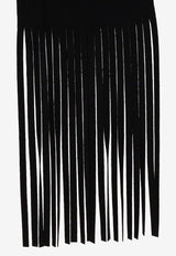 Sportmax Avocado Long Fringed Wool Scarf Black 2522546013AVOCADO013_3b75e280-3b46-41cc-bc27-e496f5f63958