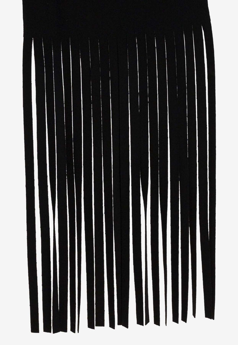 Sportmax Avocado Long Fringed Wool Scarf Black 2522546013AVOCADO013_3b75e280-3b46-41cc-bc27-e496f5f63958