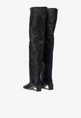 Sportmax Aggravi 45 Over-The-Knee Leather Boots Black 2522796053AGGRAVI1234004_f70b2ec3-e785-4fc9-a873-1dcbd77fb2e4