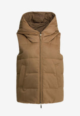 Max Mara The Cube Delfy Zip-Up Hooded Vest Brown 2529296025DELFY001_92c2167a-eed3-4735-9f33-76000782414c