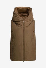 Max Mara The Cube Delfy Zip-Up Hooded Vest Brown 2529296025DELFY001_92c2167a-eed3-4735-9f33-76000782414c