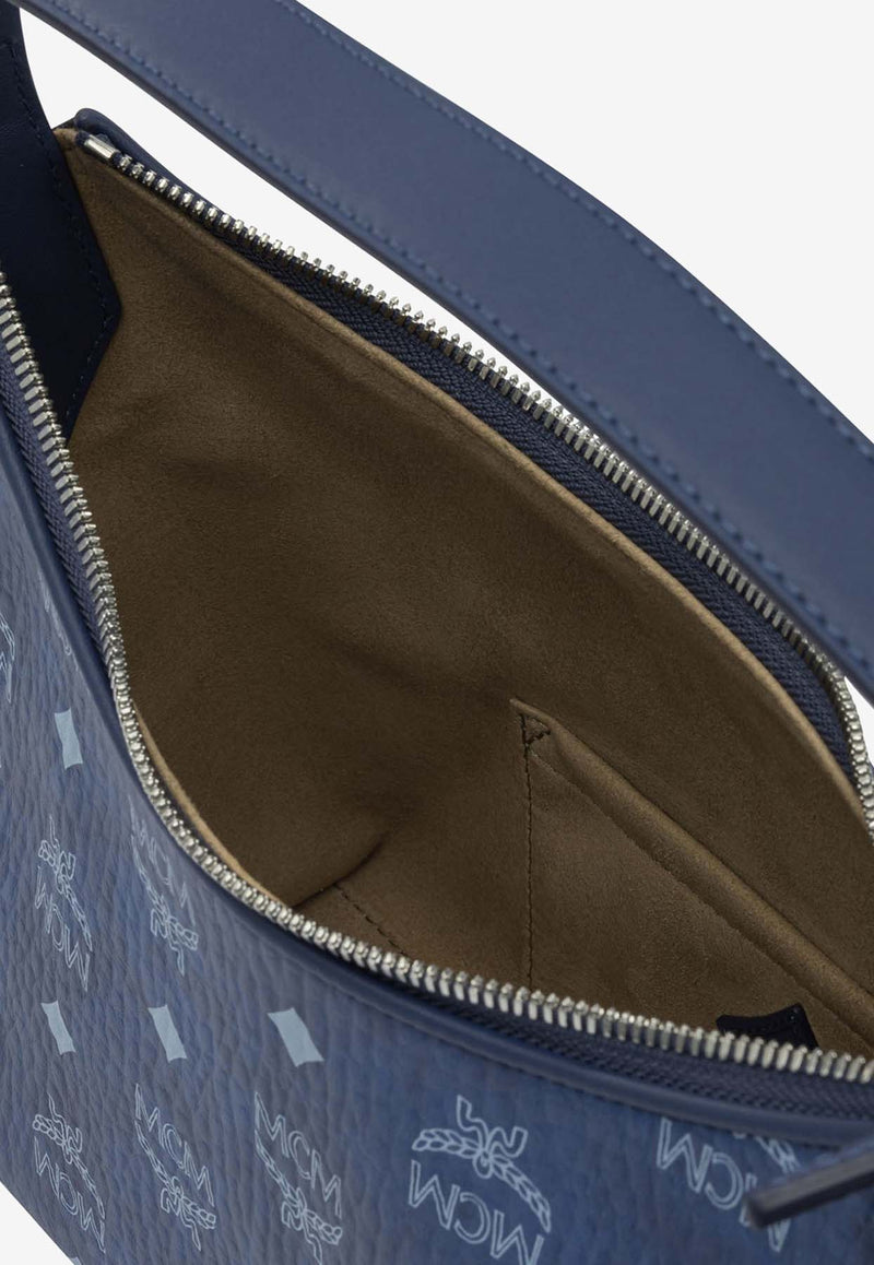 MCM Small Aren Monogram Shoulder Bag Blue MWHESTA01BLUE VISETOS_7b600fd5-94f3-4427-948a-b398c3a07fec