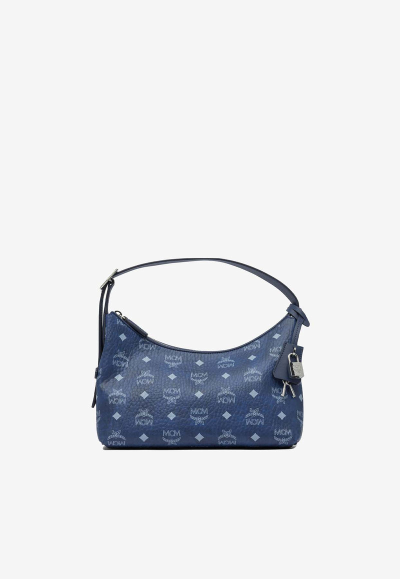 MCM Small Aren Monogram Shoulder Bag Blue MWHESTA01BLUE VISETOS_7b600fd5-94f3-4427-948a-b398c3a07fec