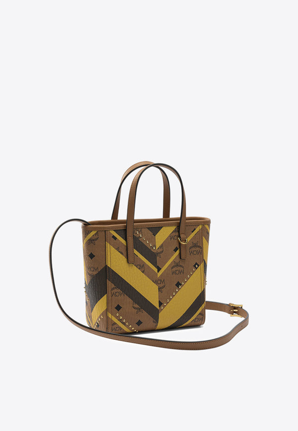 MCM Toni Chevron Studded Top Handle Bag Cognac MWPFAMT01COGNAC_a4deeb35-6892-4ad5-b0df-91ae3006f52a