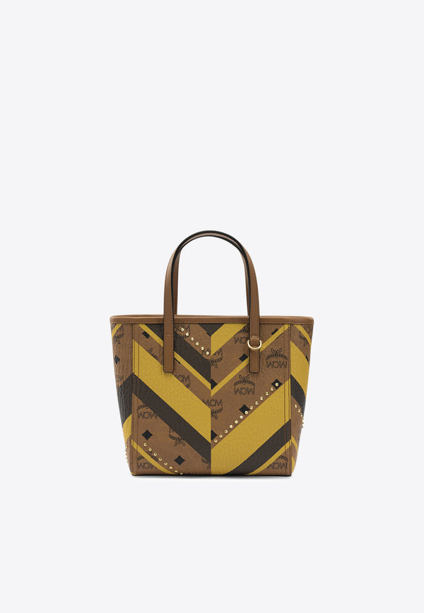 MCM Toni Chevron Studded Top Handle Bag Cognac MWPFAMT01COGNAC_a4deeb35-6892-4ad5-b0df-91ae3006f52a