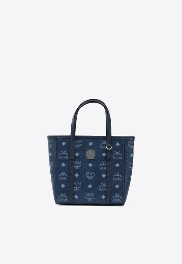 MCM Mini Toni Monogram Tote Bag
 Blue MWPFAMT08BLUE VISETOS_eb97e542-509c-4c4f-b2e7-04a24bddc599