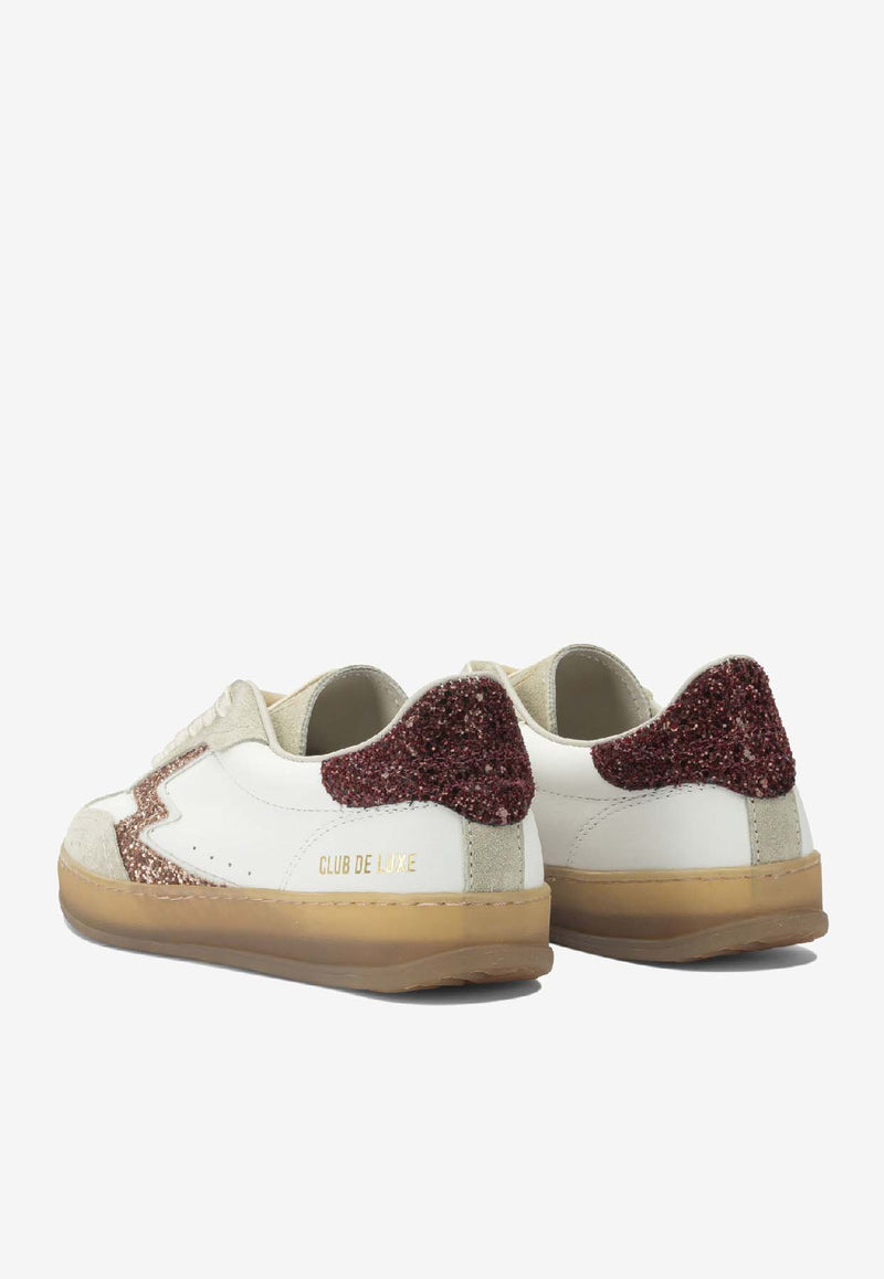 MOACONCEPT Club Deluxe Glittered Leather Sneakers White MG703CODEEP RED AND CHAMPAGNE GLITTER_1e717e3a-08af-4735-8d3b-c8439646be36