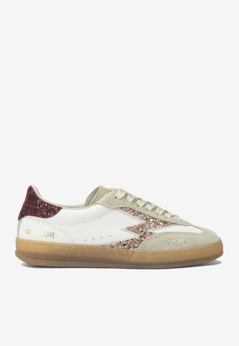 MOACONCEPT Club Deluxe Glittered Leather Sneakers White MG703CODEEP RED AND CHAMPAGNE GLITTER_1e717e3a-08af-4735-8d3b-c8439646be36