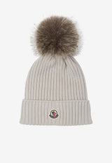 Moncler Kids Boys Pompom Wool Beanie Cream 3B00011-KA9327216_b21be41c-30bb-4723-a24c-5eedfcb83232