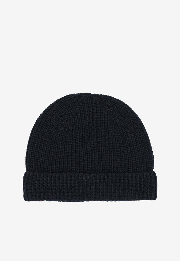 Moncler Kids Boys Logo Beanie Blue 3B00013-BM1241742_76b1e1d8-8a90-4dfa-bb0b-0b46cdabd551