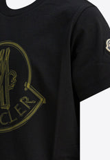 Moncler Kids Boys Printed Logo T-shirt Black 8C0002689AFV999_000ba2db-b239-486b-a2b9-1d768a81f8b8