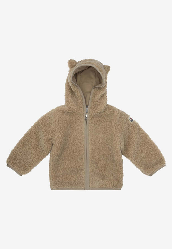 Moncler Kids Babies Zip-Up Fleece Jacket Beige 8G00001-89A3X239_751f3ab5-72d4-431a-8593-4fe6647d56d0