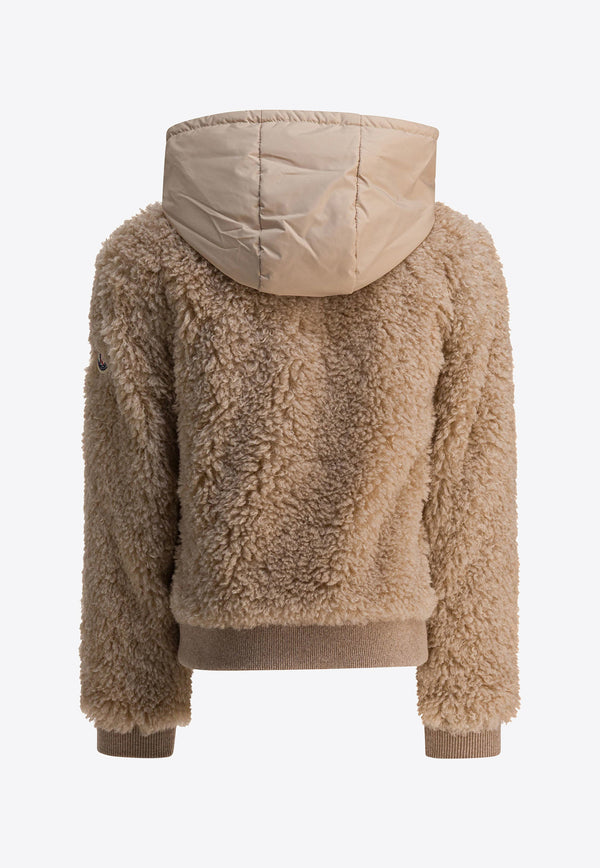 Moncler Kids Boys Teddy Zip-Up Hoodie Beige 8G0001389B0G268_53227ffe-f4da-478d-8237-f6997650cd85