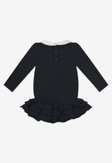 Moncler Enfant Girls Logo-Embroidered Dress Black