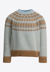 Moncler Kids Boys Patterned Wool Sweater Blue 9C00008-M4505702_895c1300-d108-4b39-b2f4-4f2ba7436aae