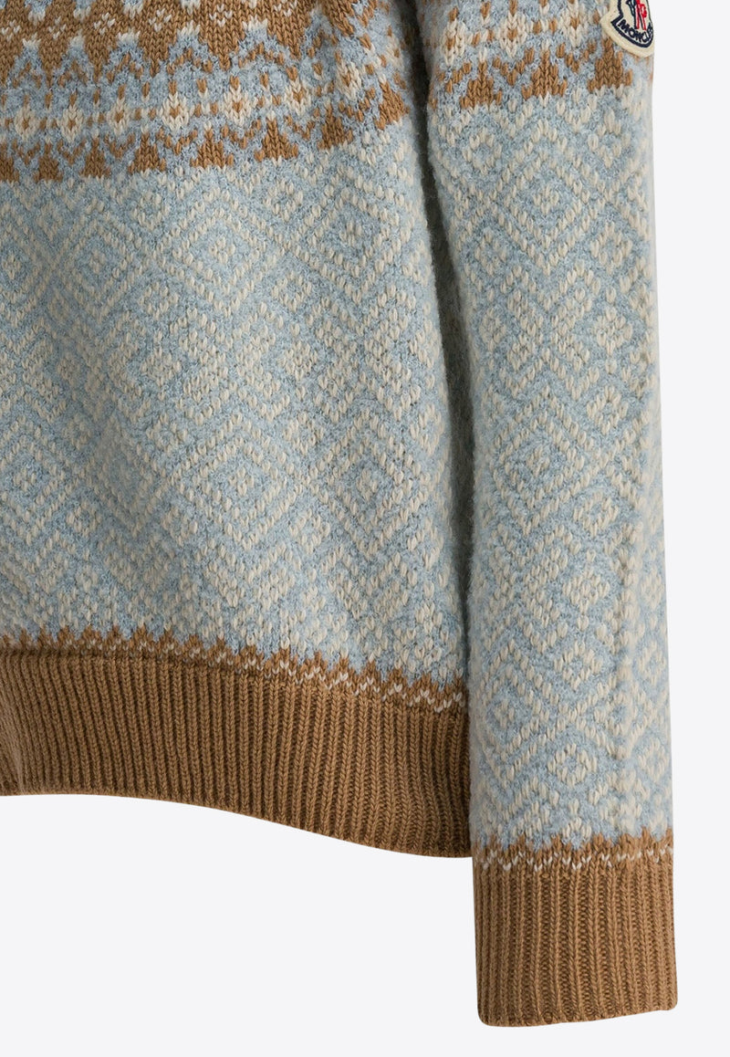 Moncler Kids Boys Patterned Wool Sweater Blue 9C00008-M4505702_895c1300-d108-4b39-b2f4-4f2ba7436aae