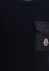 Moncler Kids Boys Logo Patch Sweater Blue 9C00010-M1241742_4bf8c9c1-376d-43a6-a5eb-26b9ff14706d