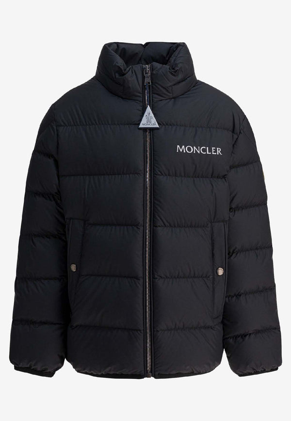 Moncler Kids Boys Logo Print Down Jacket Black BAJAN1A00026-597X2999_88f90f7c-7faf-405b-8aef-148e63dc58a6