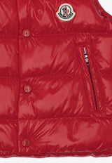Moncler Enfant Baby Girls Logo-Patched Vest Red