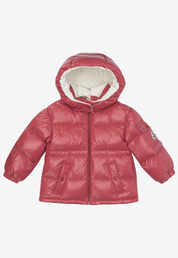 Moncler Kids Babies Logo Patch Down Jacket Pink MAIRE-B1A00033-597Z8559_0c9cae94-6c29-45a1-8ef7-6a928bb80d18