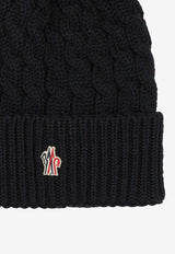 Moncler Grenoble Cable Knit Wool Pompom Beanie Black 3B00012-0402A999_d1265146-9333-4999-8c3c-0886dd6a3e93