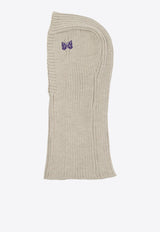 Needles Embroidered Logo Wool Balaclava Beige RW057A-BEIGE_4de59125-7942-4f3c-8561-2b988d7bb6d1