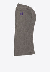 Needles Embroidered Logo Wool Balaclava Gray RW057B-GREY_7bd3a8c9-1de8-4b27-b567-cae51bcca27c