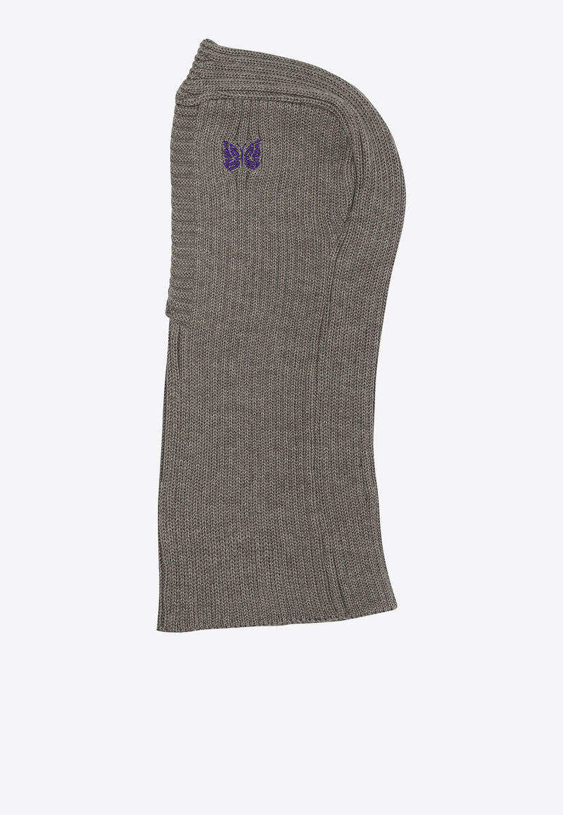 Needles Embroidered Logo Wool Balaclava Gray RW057B-GREY_7bd3a8c9-1de8-4b27-b567-cae51bcca27c