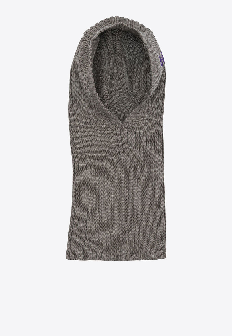Needles Embroidered Logo Wool Balaclava Gray RW057B-GREY_7bd3a8c9-1de8-4b27-b567-cae51bcca27c