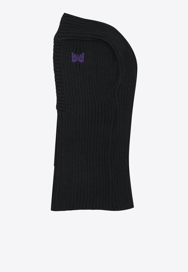Needles Embroidered Logo Wool Balaclava Black RW057E-BLACK_6eb3a411-0b47-4609-8a92-97da88570037