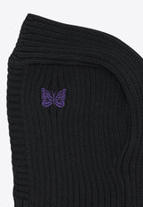 Needles Embroidered Logo Wool Balaclava Black RW057E-BLACK_6eb3a411-0b47-4609-8a92-97da88570037