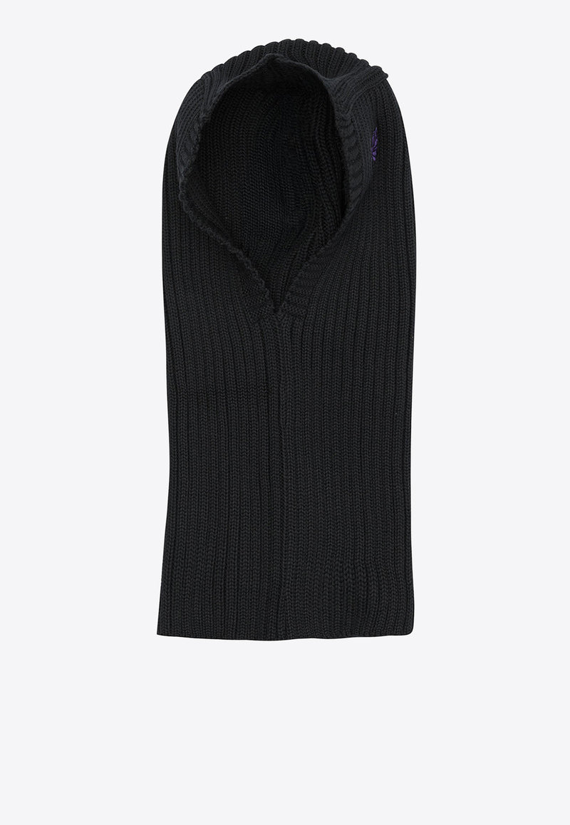 Needles Embroidered Logo Wool Balaclava Black RW057E-BLACK_6eb3a411-0b47-4609-8a92-97da88570037