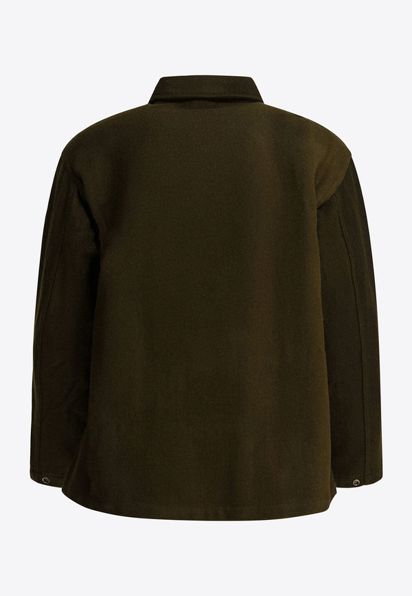 Needles Wool Overshirt with Maxi-Pockets Green RW160OLIVE_c3e890d0-b330-414e-9f3f-e4446aac526f