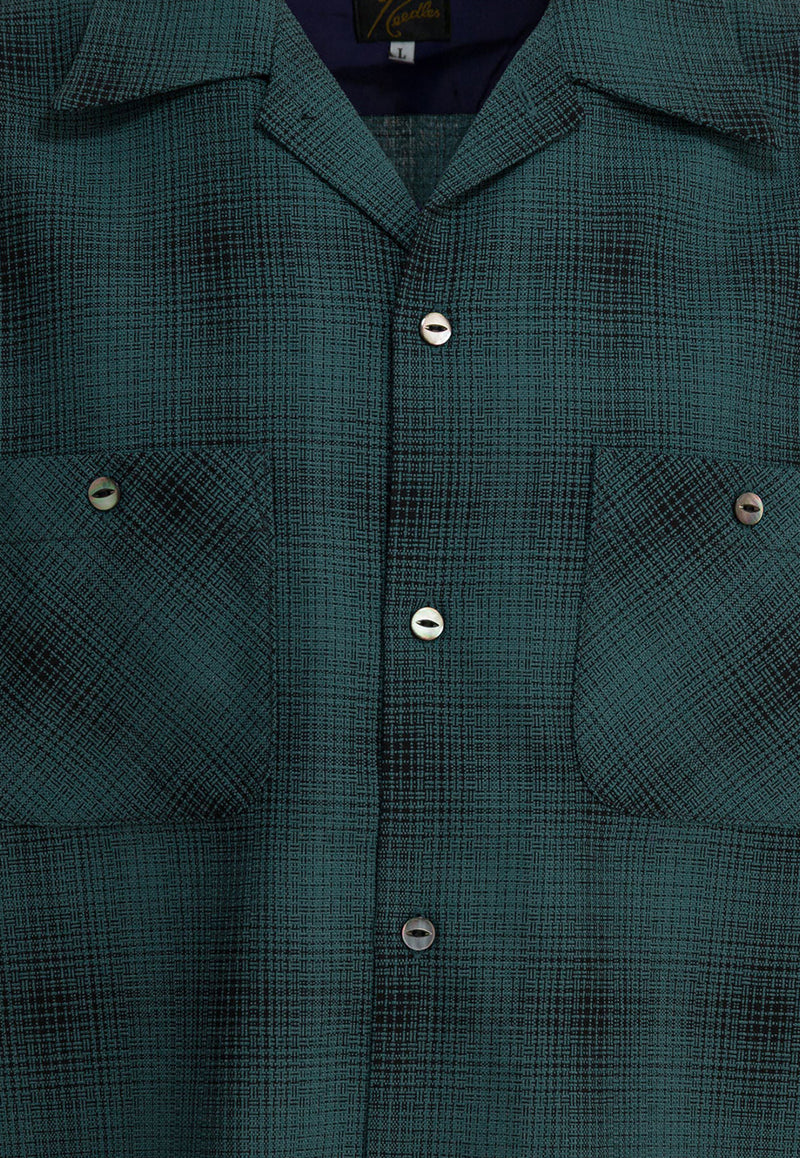 Needles Checked Wool Long-Sleeved Shirt Green RW163A-BLUE_004a0924-fab3-4ea5-ada8-52889e7e3dcf