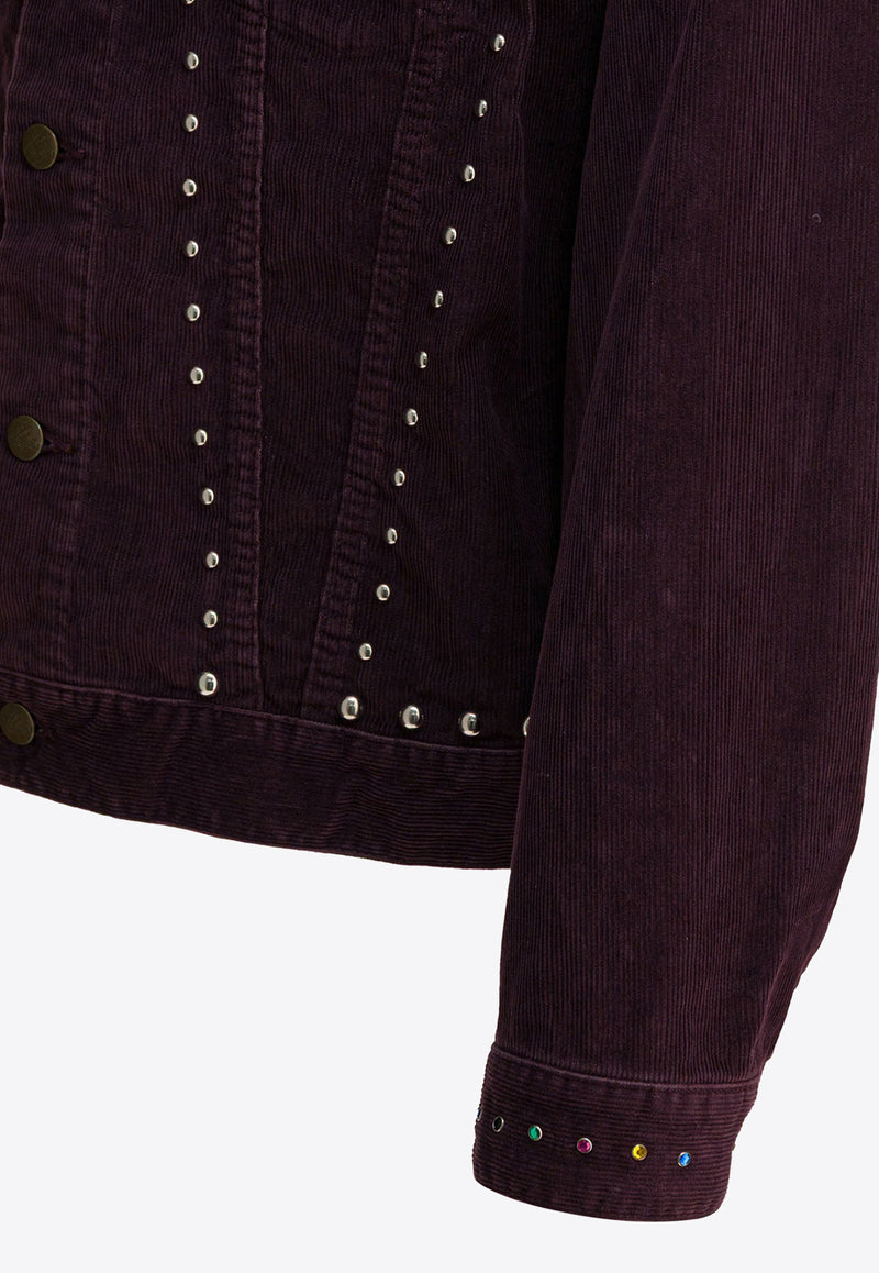 Needles Studded Corduroy Denim Jacket Purple RW167A-BURGUNDY_3223c3c6-1530-47bc-8b2b-2231db59617d