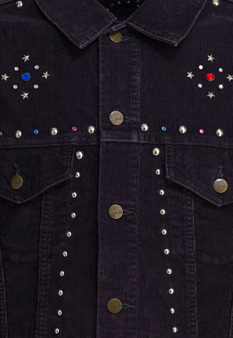 Needles Studded Corduroy Denim Jacket Black RW167B-BLACK_aa7e1b53-cd53-431f-9435-0e821732b36d