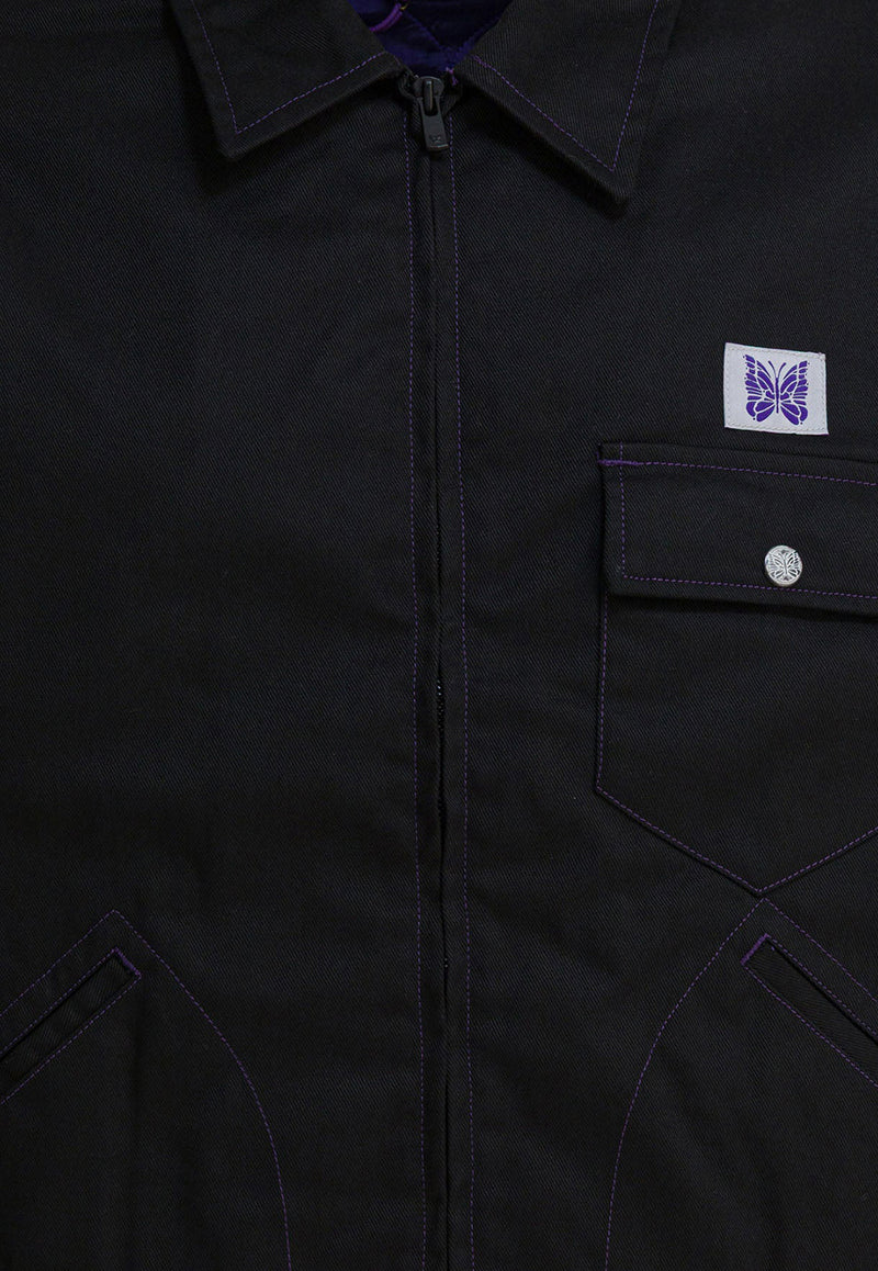 Needles Pe/C Zip-Up Lightweight Jacket Black RW211C-BLACK_6bad1a01-667f-44f7-b4b1-40026795ff36