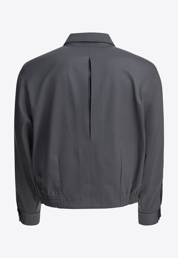 Needles Embroidered-Logo Calvary Twill Jacket Gray RW254A-GREY_6d91d7ae-7b25-4d1c-840b-1a670bf8c1f2