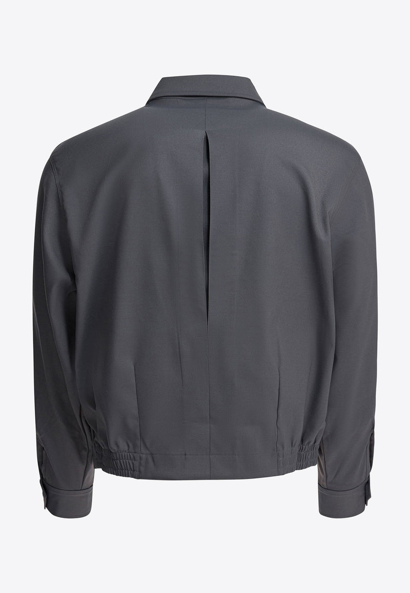 Needles Embroidered-Logo Calvary Twill Jacket Gray RW254A-GREY_6d91d7ae-7b25-4d1c-840b-1a670bf8c1f2