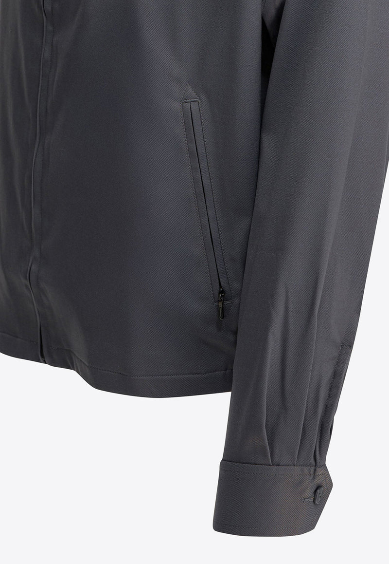 Needles Embroidered-Logo Calvary Twill Jacket Gray RW254A-GREY_6d91d7ae-7b25-4d1c-840b-1a670bf8c1f2