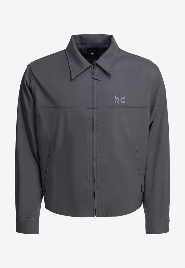 Needles Embroidered-Logo Calvary Twill Jacket Gray RW254A-GREY_6d91d7ae-7b25-4d1c-840b-1a670bf8c1f2