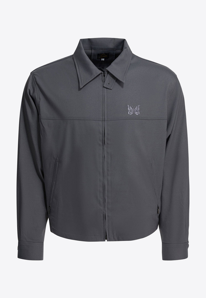 Needles Embroidered-Logo Calvary Twill Jacket Gray RW254A-GREY_6d91d7ae-7b25-4d1c-840b-1a670bf8c1f2