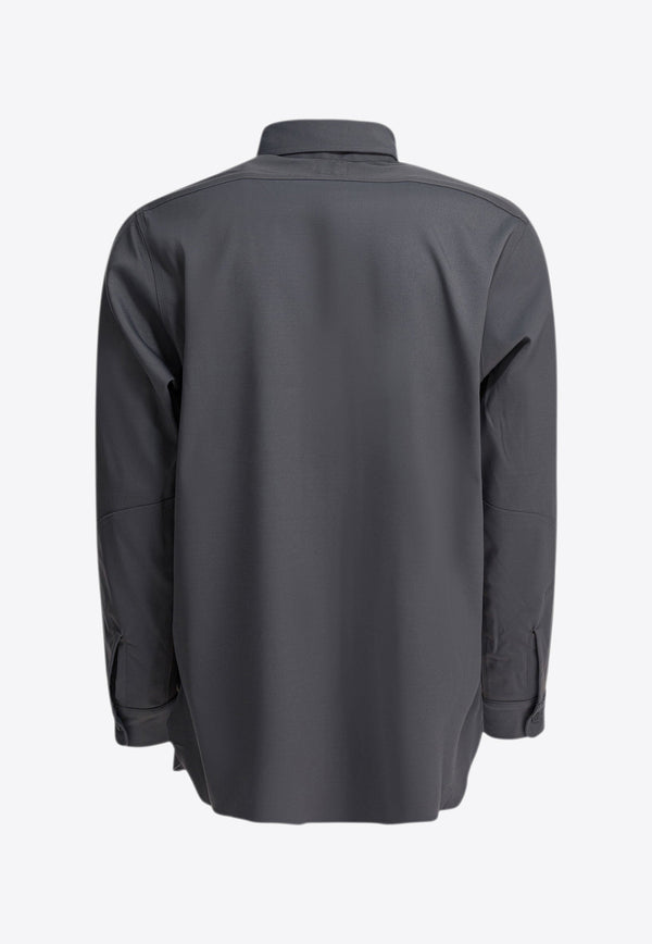 Needles Embroidered Logo Long-Sleeved Shirt Gray RW255A-GREY_ce380efd-d162-43e6-81b2-a2582f5f00e4