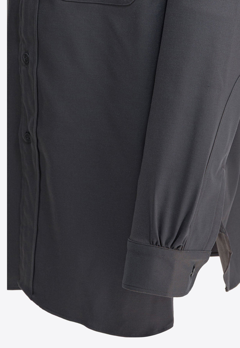 Needles Embroidered Logo Long-Sleeved Shirt Gray RW255A-GREY_ce380efd-d162-43e6-81b2-a2582f5f00e4