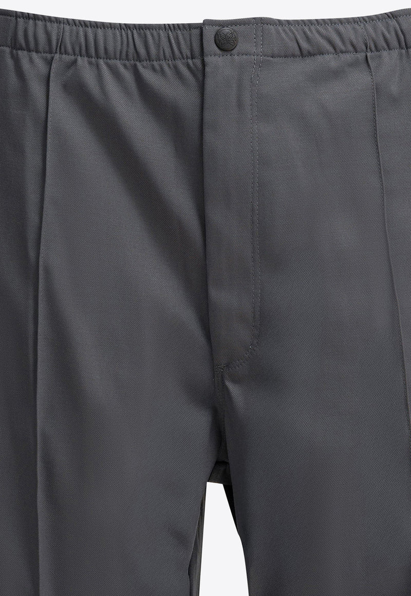 Needles Embroidered-Logo Tailored Pants Gray RW256A-GREY_1addafdf-a67c-4460-a42d-f26889c092a0