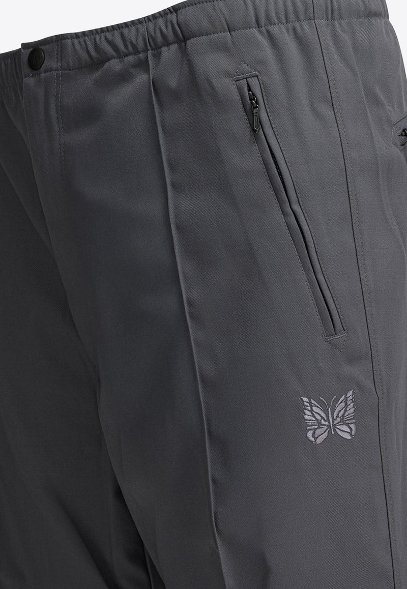 Needles Embroidered-Logo Tailored Pants Gray RW256A-GREY_1addafdf-a67c-4460-a42d-f26889c092a0