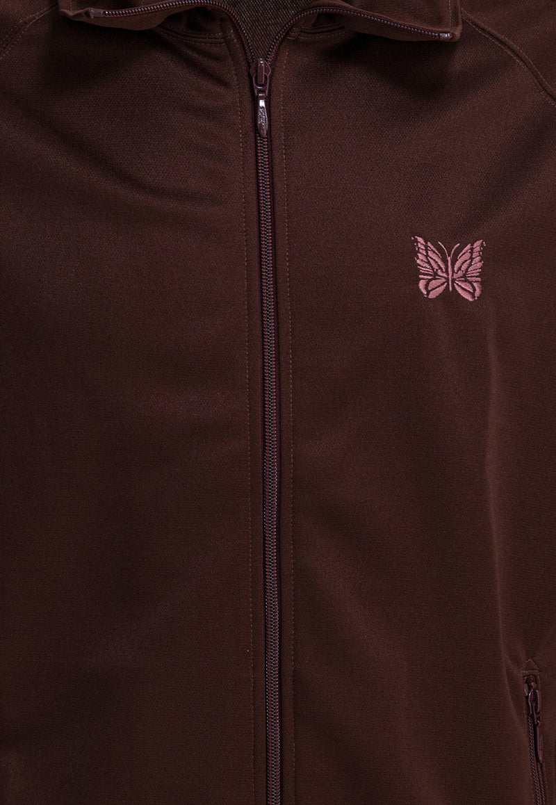 Needles Embroidered Logo Zip-Up Track Jacket Bordeaux RW314A-BROWN_0aded2ab-b476-461d-a1f9-f078450a0cbe