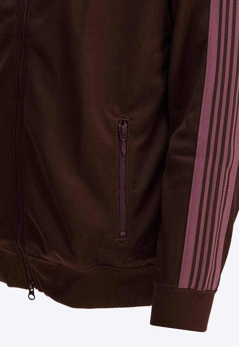 Needles Embroidered Logo Zip-Up Track Jacket Bordeaux RW314A-BROWN_0aded2ab-b476-461d-a1f9-f078450a0cbe